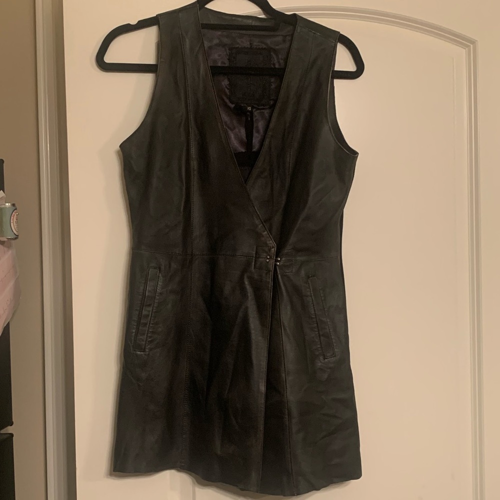 NWT My Tribe Distressed Leather Vest